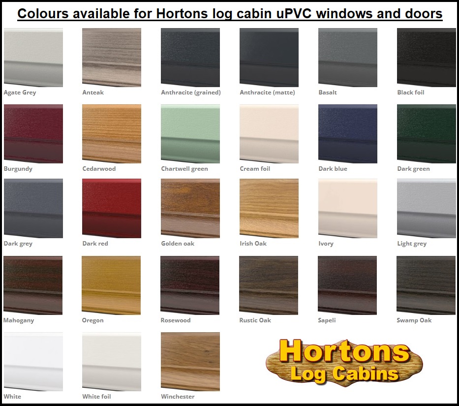 Colour choices for Hortons uPVC windows and doors