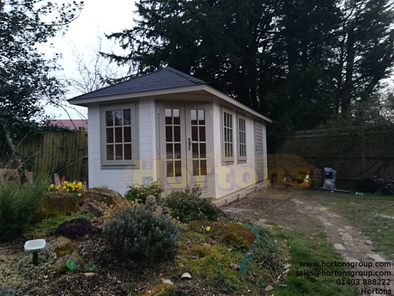 6mx2.4m 28mm Lugarde Prima Corner Summerhouse with side store