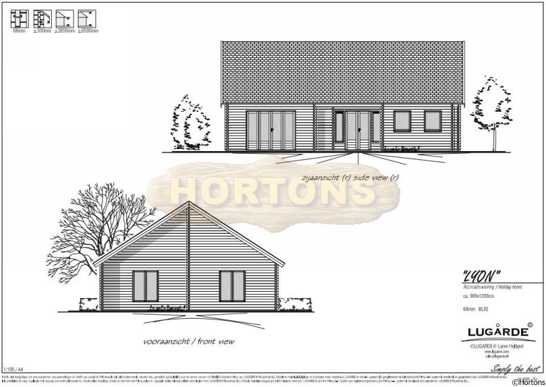 Lugarde 68mm Log House Lyon 12 x 9m