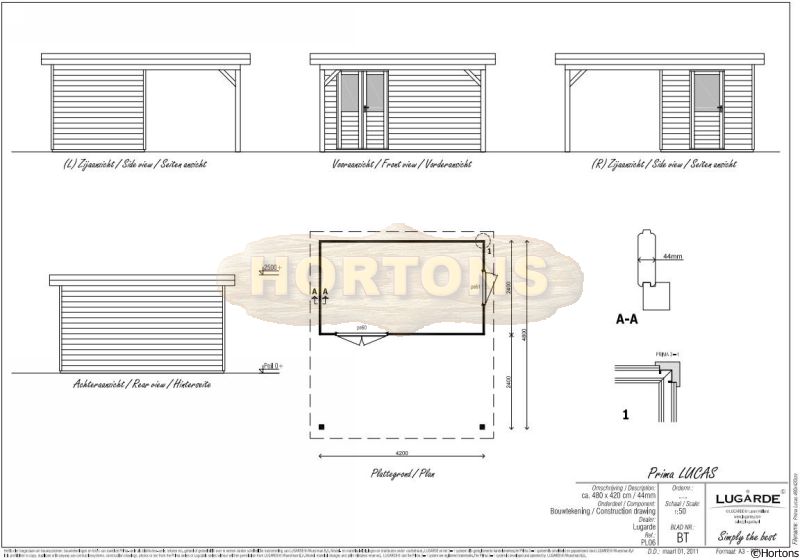 4.2 x 4.8m Lugarde Prima Lucas 44mm wall thickness