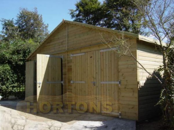 Log Cabin 20 X 20ft Sectional Double Timber Garage