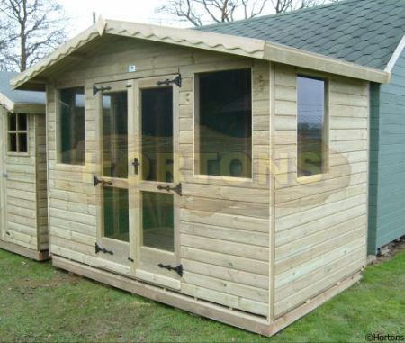 Log Cabin 12ft X 12ft  Traditional Loglap Summerhouse With Veranda